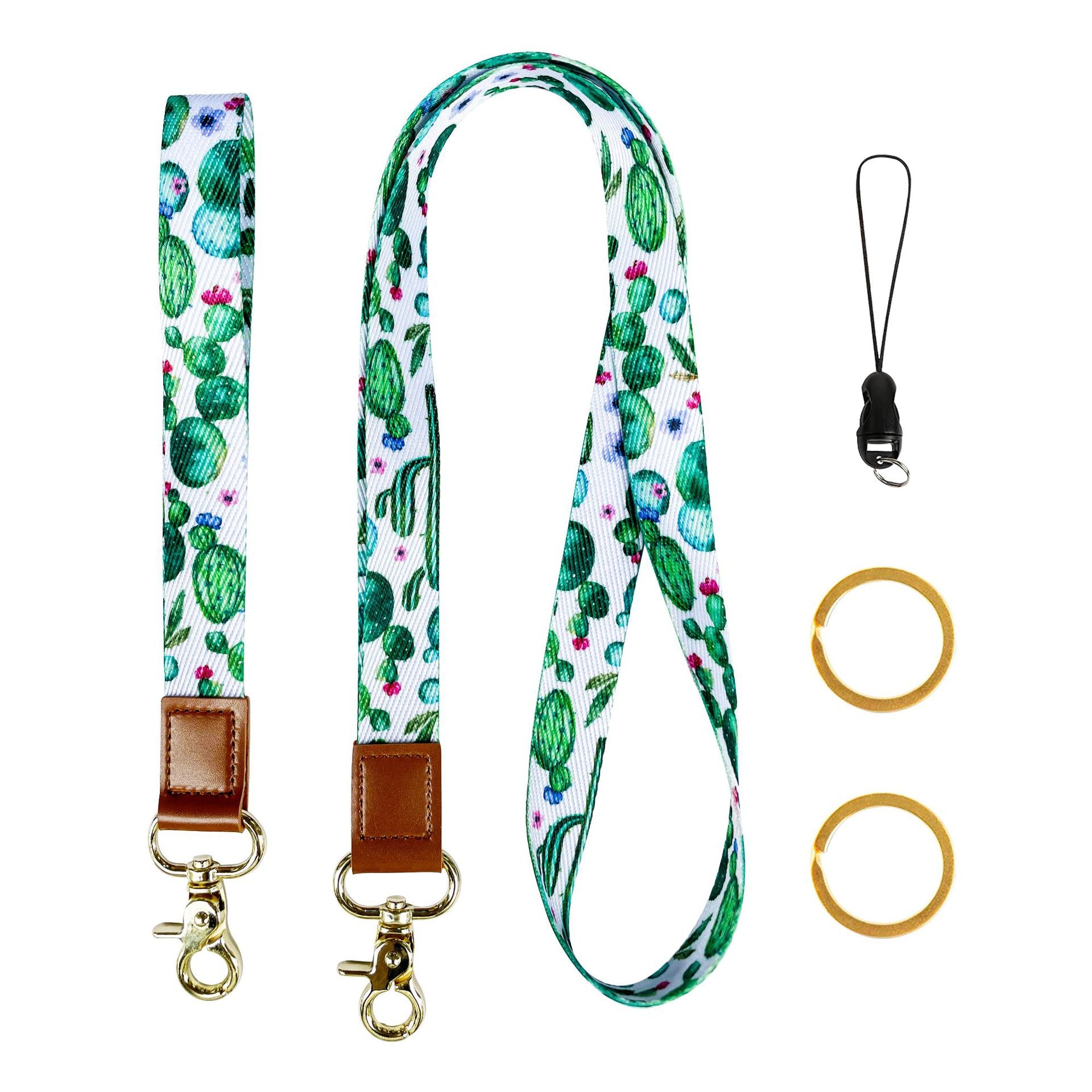 Wholesale Polyester Leopard Lanyard Keychain